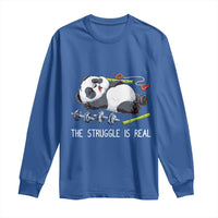 Funny Panda Workout Gift Long Sleeve Shirt The Struggle Is Real
