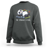 Funny Panda Workout Gift Sweatshirt The Struggle Is Real