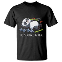 Funny Panda Workout Gift T Shirt The Struggle Is Real