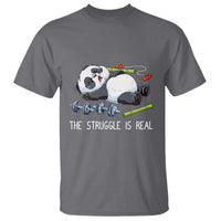 Funny Panda Workout Gift T Shirt The Struggle Is Real