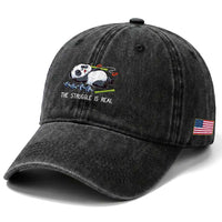 Funny Panda Workout Gift Washed Cotton Baseball Cap The Struggle Is Real