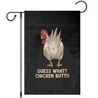 Guess What Chicken Butt Joke Garden Flag Funny Chicken Lover Graphic