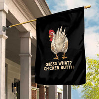 Guess What Chicken Butt Joke Garden Flag Funny Chicken Lover Graphic