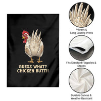 Guess What Chicken Butt Joke Garden Flag Funny Chicken Lover Graphic
