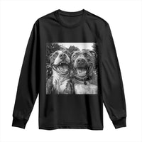 Pitbull Selfie Meme Long Sleeve Shirt Funny Dog Lover Graphic