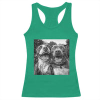 Pitbull Selfie Meme Racerback Tank Top Funny Dog Lover Graphic