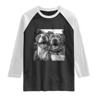 Pitbull Selfie Meme Raglan Shirt Funny Dog Lover Graphic