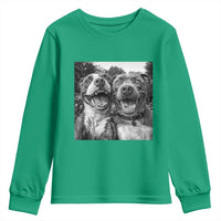 Pitbull Selfie Meme Youth Sweatshirt Funny Dog Lover Graphic