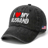 Cool Marriage Humor Gift For Wife Washed Cotton Baseball Cap I Love My Husband