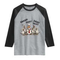 Funny Duck Dad Daaad Dad Dad Raglan Shirt Tired Dad Life Fathers Day Graphic