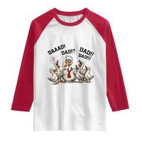 Funny Duck Dad Daaad Dad Dad Raglan Shirt Tired Dad Life Fathers Day Graphic