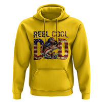 Patriotic Reel Cool Dad Hoodie American Flag Fishing Fathers Day Gift