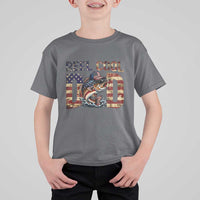 Patriotic Reel Cool Dad T Shirt For Kid American Flag Fishing Fathers Day Gift