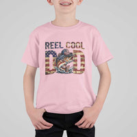 Patriotic Reel Cool Dad T Shirt For Kid American Flag Fishing Fathers Day Gift