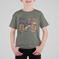 Patriotic Reel Cool Dad T Shirt For Kid American Flag Fishing Fathers Day Gift