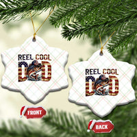 Patriotic Reel Cool Dad Ceramic Ornament American Flag Fishing Fathers Day Gift
