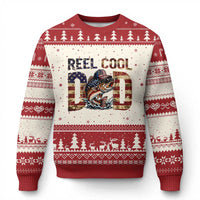 Patriotic Reel Cool Dad Ugly Christmas Sweater American Flag Fishing Fathers Day Gift