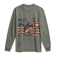 Patriotic Reel Cool Dad Long Sleeve Shirt American Flag Fishing Fathers Day Gift