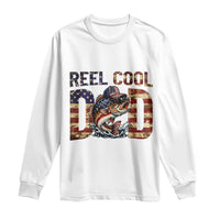 Patriotic Reel Cool Dad Long Sleeve Shirt American Flag Fishing Fathers Day Gift
