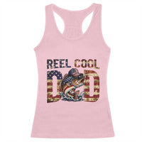 Patriotic Reel Cool Dad Racerback Tank Top American Flag Fishing Fathers Day Gift
