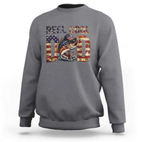 Patriotic Reel Cool Dad Sweatshirt American Flag Fishing Fathers Day Gift