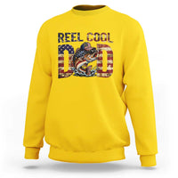 Patriotic Reel Cool Dad Sweatshirt American Flag Fishing Fathers Day Gift
