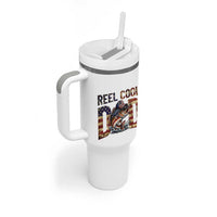 Patriotic Reel Cool Dad Tumbler With Handle American Flag Fishing Fathers Day Gift