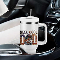 Patriotic Reel Cool Dad Tumbler With Handle American Flag Fishing Fathers Day Gift