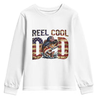 Patriotic Reel Cool Dad Youth Sweatshirt American Flag Fishing Fathers Day Gift
