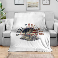Reel Cool Dad Graphic Throw Blanket 4th Of July Fishing Patriotic Dad