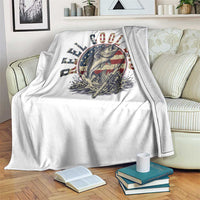Reel Cool Dad Graphic Throw Blanket 4th Of July Fishing Patriotic Dad
