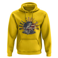 Reel Cool Dad Graphic Hoodie 4th Of July Fishing Patriotic Dad