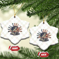 Reel Cool Dad Graphic Ceramic Ornament 4th Of July Fishing Patriotic Dad