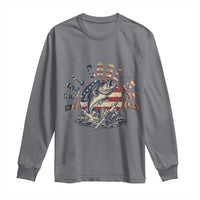 Reel Cool Dad Graphic Long Sleeve Shirt 4th Of July Fishing Patriotic Dad