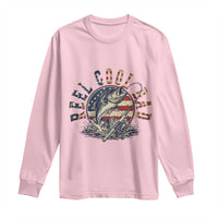Reel Cool Dad Graphic Long Sleeve Shirt 4th Of July Fishing Patriotic Dad