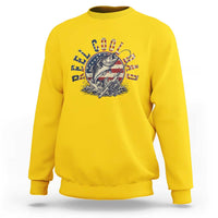 Reel Cool Dad Graphic Sweatshirt 4th Of July Fishing Patriotic Dad