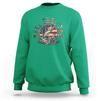 Reel Cool Dad Graphic Sweatshirt 4th Of July Fishing Patriotic Dad