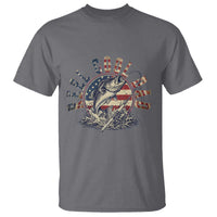 Reel Cool Dad Graphic T Shirt 4th Of July Fishing Patriotic Dad