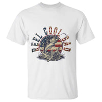 Reel Cool Dad Graphic T Shirt 4th Of July Fishing Patriotic Dad