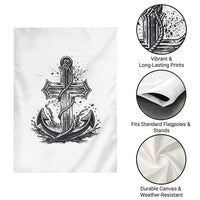 Faith Family Fishing Jesus Cross Anchor Garden Flag Funny Christian Fisherman
