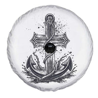 Faith Family Fishing Jesus Cross Anchor Spare Tire Cover Funny Christian Fisherman