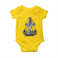 Faith Family Fishing Jesus Cross Anchor Baby Onesie Funny Christian Fisherman