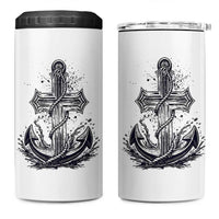 Faith Family Fishing Jesus Cross Anchor 4 in 1 Can Cooler Tumbler Funny Christian Fisherman