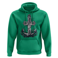 Faith Family Fishing Jesus Cross Anchor Hoodie Funny Christian Fisherman