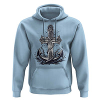 Faith Family Fishing Jesus Cross Anchor Hoodie Funny Christian Fisherman