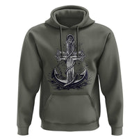 Faith Family Fishing Jesus Cross Anchor Hoodie Funny Christian Fisherman