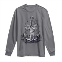 Faith Family Fishing Jesus Cross Anchor Long Sleeve Shirt Funny Christian Fisherman