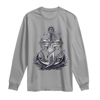 Faith Family Fishing Jesus Cross Anchor Long Sleeve Shirt Funny Christian Fisherman