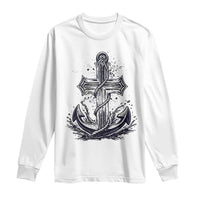Faith Family Fishing Jesus Cross Anchor Long Sleeve Shirt Funny Christian Fisherman