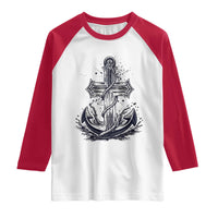 Faith Family Fishing Jesus Cross Anchor Raglan Shirt Funny Christian Fisherman